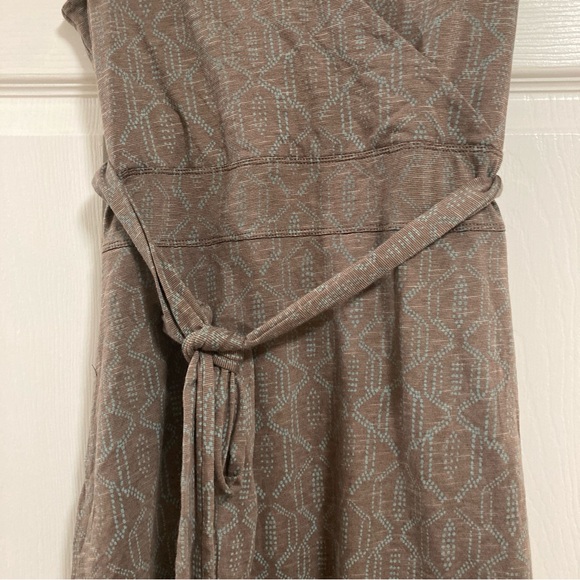 TOAD & CO Poppy Cue Faux Wrap Brown Sleeveless Tank Dress Sz M Organic Cotton - Picture 4 of 16